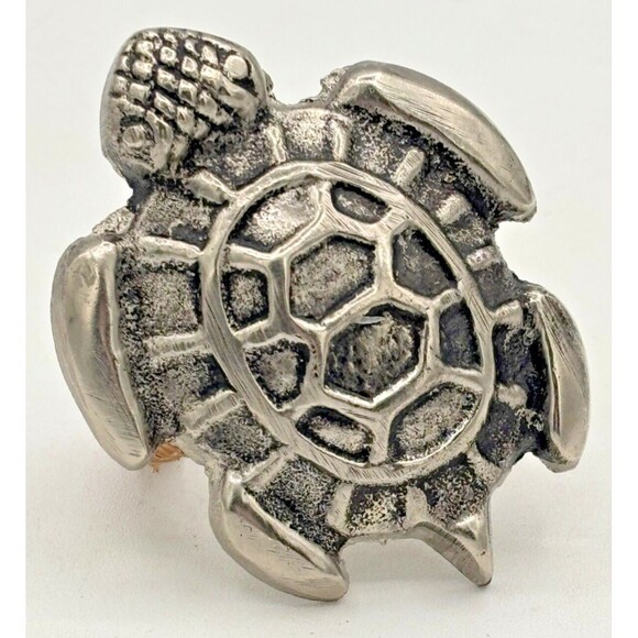 DII Design Imports Beach Sea Turtle Napkin Holder Rings Cast Brass Metal 5-Piece - Picture 7 of 9